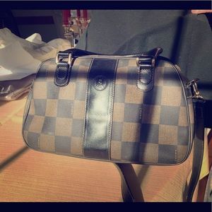 Fendi Pequin Checkered Satchel
